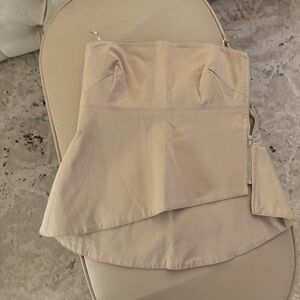 Zara Beige or Stone Colored strappy peplum Cami Top